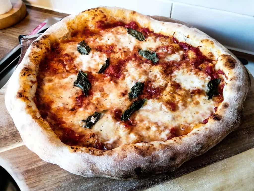 Pizza cooked in a domestic oven