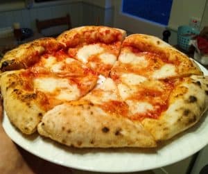 Neapolitan pizza on plate