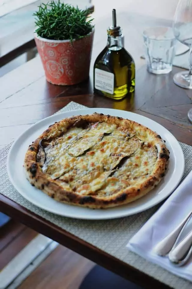 Neapolitan pizza in a posh restaurant