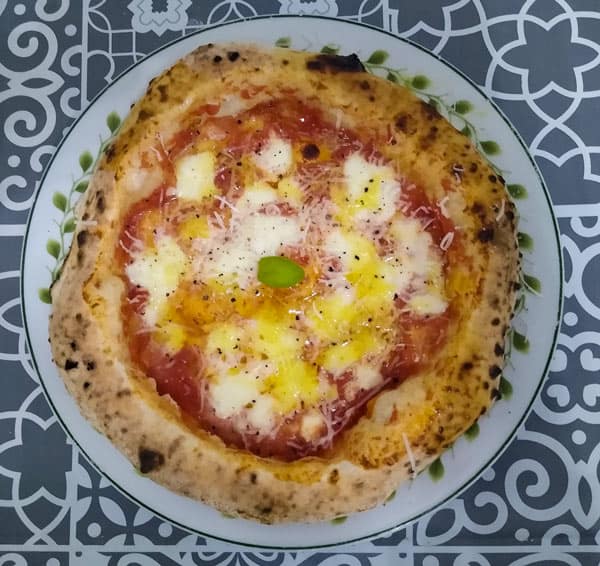 The finished Authentic Neapolitan pizza
