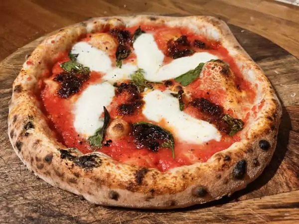 Hand mixed Neapolitan pizza