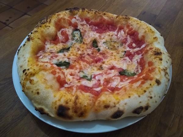 Neapolitan pizza unsliced