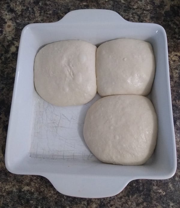 Proved pizza dough