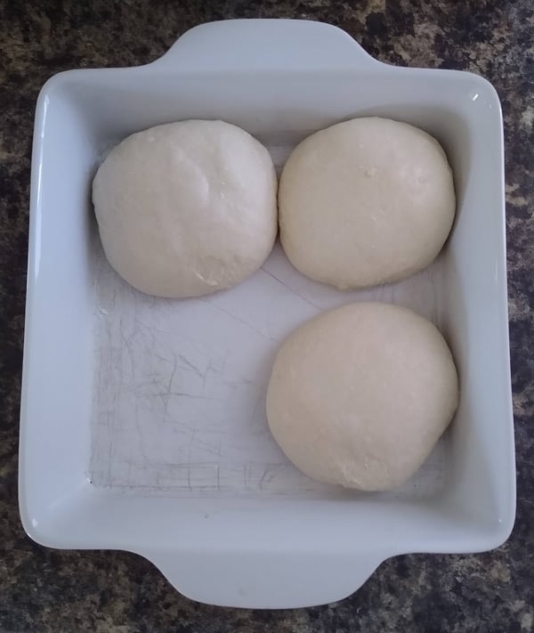 Underproved pizza dough