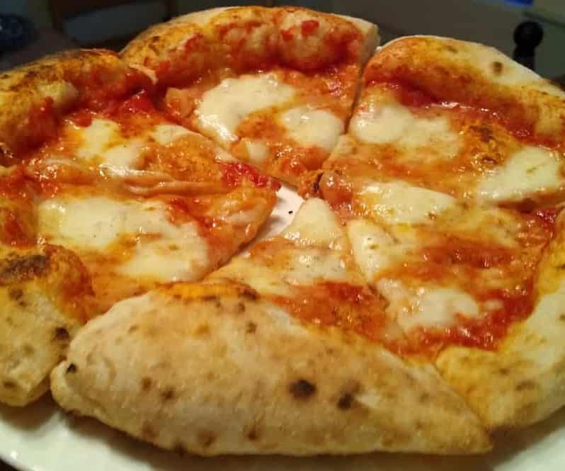Neapolitan pizza Margherita on plate
