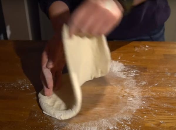 Turning the dough