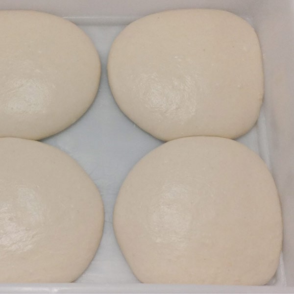 Proved pizza dough